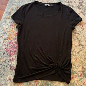 Athleta black twist front tee shirt